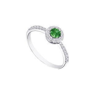 Bague solitaire accompagné Tsavorite Lizzy - Versailles