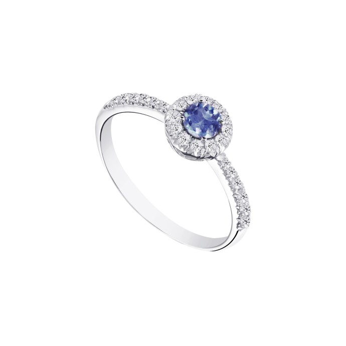 Bague Solitaire accompagné Saphir Ceylan Lizzy - Versailles