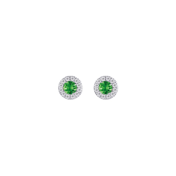 Boucles d'oreilles puces Tsavorite Entourage Lily - Versailles