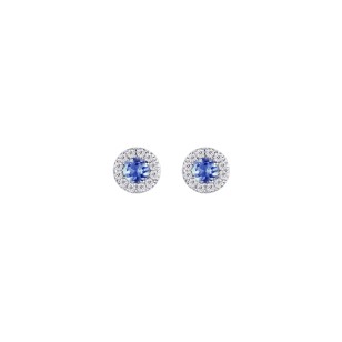 Boucles d'oreilles puces Saphir Ceylan Entourage Lily - Versailles