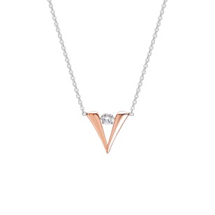 Collier V Rose Gold Dancing Stone - Graphique Diane