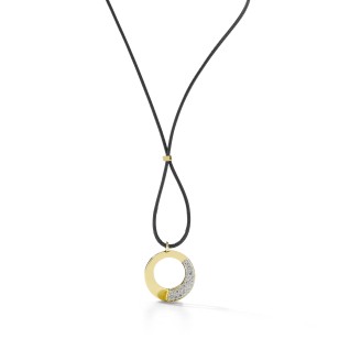 Collier Cravate Envol - Semi pavé Cordon Or Jaune