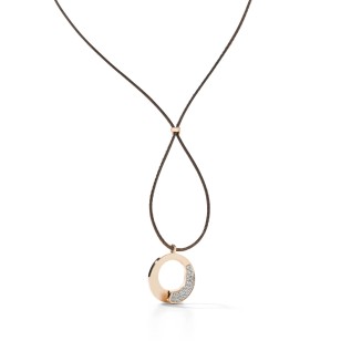 Collier Cravate Envol - Semi pavé Cordon Rose Gold