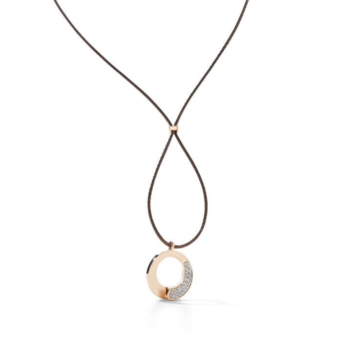 Collier Cravate Envol - Semi pavé Cordon Rose Gold