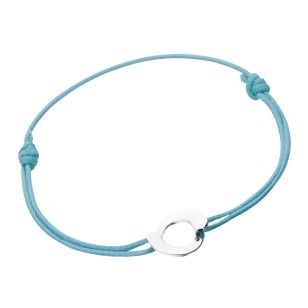 Bracelet Envol - Or Blanc sur cordon bleu