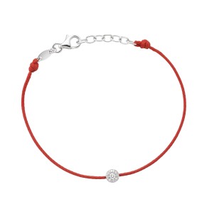 Bracelet cordon rouge solitaire - Versailles